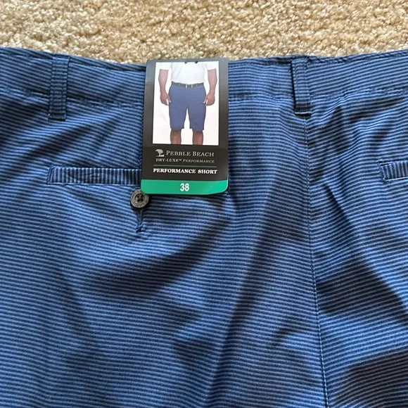 NWT Men's Pebble Beach Golf Shorts -- Blue Check - Size 38 - Picture 4 of 4